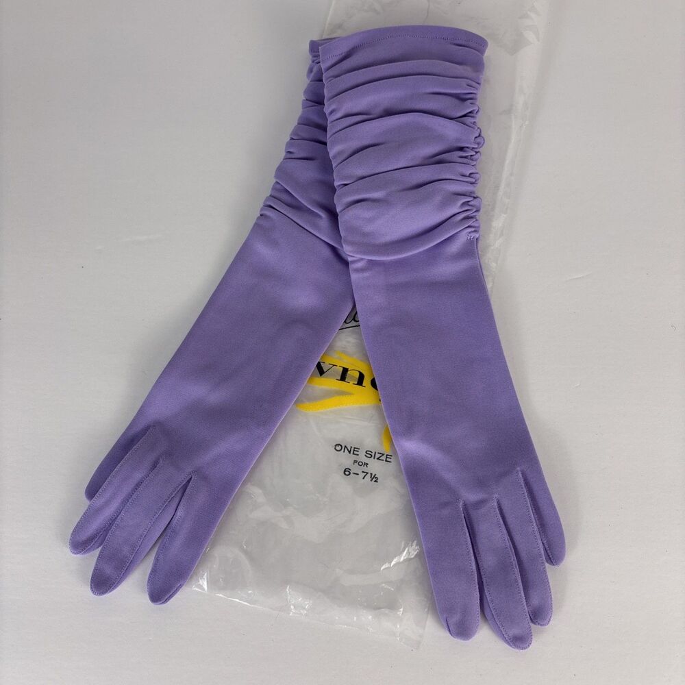 Fownes Embraceable Formal Gloves Elbow Length Purple Lavender One Size 6-7.5